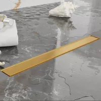 Трап душевой Plumberia Selection PS IN-TILE 6x70 см комбинированный затвор золото брашированная PST70OB