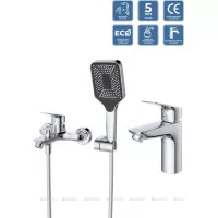 Комплект смесителей для ванной комнаты BelBagno DUE хром DUE-VASM/LVM-CRM