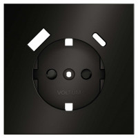 Накладка для розетки с заземлением и со шторками и 2хUSB type A и C Voltum S70 METAL VLSM001012