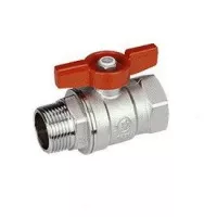 Кран шаровой, Giacomini, R254D, 1, 1, ВН, ручка-бабочка красная, хромированный, с лазерной маркировкой Кран шаровой, Giacomini, R254D, 1, 1, ВН, ручка-бабочка красная, хромированный, с лазерной маркировкой