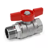 Кран шаровой, Giacomini, R254D, стандартный проход, 1/2, ВН, ручка-бабочка красная, латунь, хромированный Кран шаровой, Giacomini, R254D, стандартный проход, 1/2, ВН, ручка-бабочка красная, латунь, хромированный