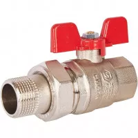 Кран шаровой полнопроходной STOUT ВР/НР ручка бабочка 3/4 с американкой EPDM SVB-1007-000020 Кран шаровой полнопроходной STOUT ВР/НР ручка бабочка 3/4 с американкой EPDM SVB-1007-000020