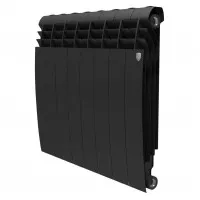 Радиатор биметаллический Royal Thermo BiLiner 500 боковое подключение 8 секций Noir Sable RTBNNS50008